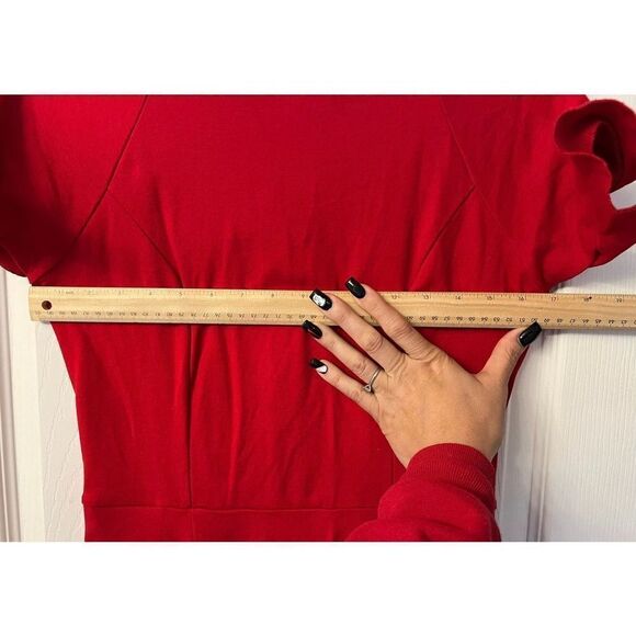 Brigitte Brianna Red Ruffle Sleeve Holiday Dress Made in USA Women’s Medium - Picture 6 of 7